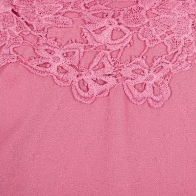 Girls pink lace bardot cami top